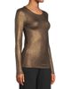 Majestic Filatures Women's Soft Touch Metallic Crewneck Top - 4