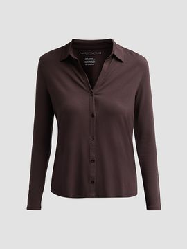 Majestic Filatures Women's Soft Touch Relaxed Button-Front Shirt