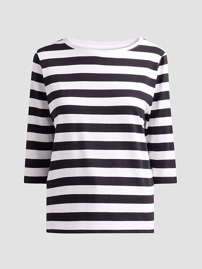 Majestic Filatures Women's Soft Touch Stripe Boatneck Shirt