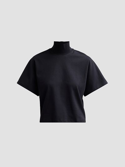 Majestic Filatures Women's Supima Cotton Mock Turtleneck Top