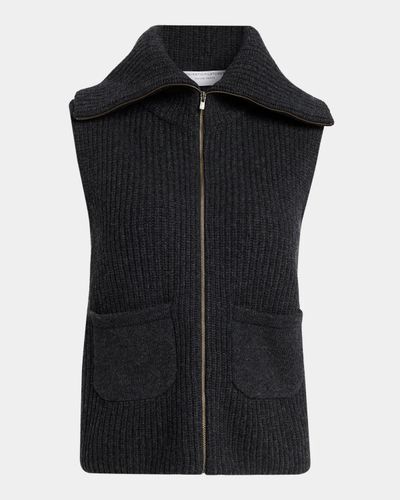Majestic Filatures Zip-Front Rib Knit Wool Vest