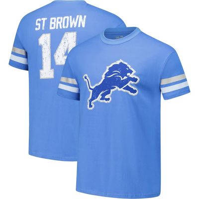 Majestic Threads Men's Majestic Threads Amon-Ra St. Brown Blue Detroit Lions Oversized Player Name & Number T-Shirt 