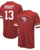 Majestic Threads Men's Majestic Threads Brock Purdy Scarlet San Francisco 49ers Name & Number Oversize Fit T-Shirt  - 1