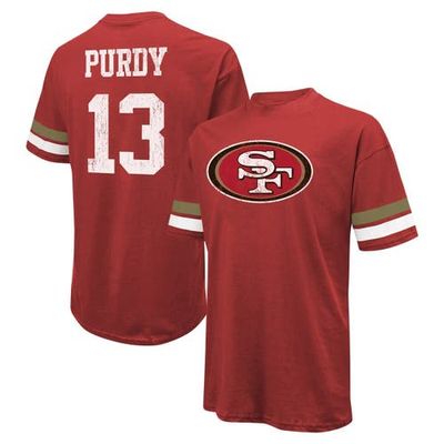 Majestic Threads Men's Majestic Threads Brock Purdy Scarlet San Francisco 49ers Name & Number Oversize Fit T-Shirt 