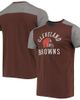 Majestic Threads Men's Majestic Threads Brown/Gray Cleveland Browns Field Goal Slub T-Shirt  - 1