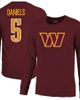 Majestic Threads Men's Majestic Threads Jayden Daniels Burgundy Washington Commanders Name & Number Non-Distressed Long Sleeve T-Shirt  - 1