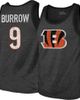 Majestic Threads Men's Majestic Threads Joe Burrow Black Cincinnati Bengals Name & Number Tri-Blend Tank Top  - 1