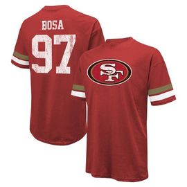 Majestic Threads Men's Majestic Threads Nick Bosa Scarlet San Francisco 49ers Name & Number Oversize Fit T-Shirt 