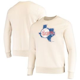 Majestic Threads Men's Majestic Threads Oatmeal Texas Rangers Fleece Pullover Sweatshirt 