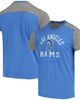 Majestic Threads Men's Majestic Threads Royal/Heathered Gray Los Angeles Rams Gridiron Classics Field Goal Slub T-Shirt  - 1