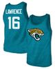 Majestic Threads Men's Majestic Threads Trevor Lawrence Teal Jacksonville Jaguars Tri-Blend Player Name & Number Tank Top  - 1