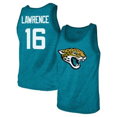 Majestic Threads Men's Majestic Threads Trevor Lawrence Teal Jacksonville Jaguars Tri-Blend Player Name & Number Tank Top 