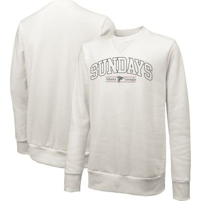 Majestic Threads Unisex Majestic Threads White Atlanta Falcons Sundays Block Letter Crewneck Pullover Sweatshirt 