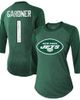Majestic Threads Women's Majestic Threads Ahmad Sauce Gardner Green New York Jets Player Name & Number Tri-Blend 3/4-Sleeve Fitted T-Shirt  - 1