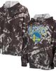 Majestic Threads Women's Majestic Threads Black Golden State Warriors Burble Tie-Dye Tri-Blend Pullover Hoodie  - 1