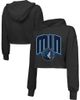 Majestic Threads Women's Majestic Threads Black Minnesota Timberwolves Tri-Blend Cropped Pullover Hoodie  - 1