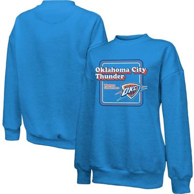Majestic Threads Women's Majestic Threads Blue Oklahoma City Thunder Classic Tri-Blend Pullover Sweatshirt 