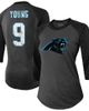 Majestic Threads Women's Majestic Threads Bryce Young Black Carolina Panthers Player Name & Number Tri-Blend 3/4-Sleeve Fitted T-Shirt  - 1