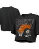 Majestic Threads Women's Majestic Threads Charcoal Brooklyn Nets Bank Shot Cropped T-Shirt  - 1