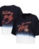 Majestic Threads Women's Majestic Threads Christian McCaffrey Black/White San Francisco 49ers Dip-Dye Player Name & Number Crop Top  - 1