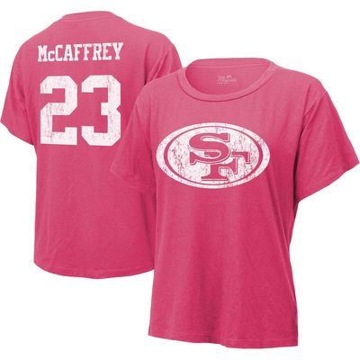 Majestic Threads Women's Majestic Threads Christian McCaffrey Pink San Francisco 49ers Name & Number T-Shirt 