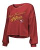 Majestic Threads Women's Majestic Threads Christian McCaffrey Scarlet San Francisco 49ers Name & Number Off-Shoulder Script Cropped Long Sleeve V-Neck T-Shirt at - 2