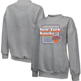 Majestic Threads Women's Majestic Threads Gray New York Knicks Classic Tri-Blend Pullover Sweatshirt 