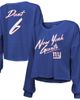 Majestic Threads Women's Majestic Threads Jaxson Dart Royal New York Giants Script Name & Number Long Sleeve T-Shirt  - 1