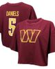 Majestic Threads Women's Majestic Threads Jayden Daniels Burgundy Washington Commanders Swarovski Crystals Boxy Cropped Name & Number T-Shirt  - 1