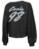 Majestic Threads Women's Majestic Threads Maxx Crosby Black Las Vegas Raiders Off-Shoulder Script Player Name & Number Cropped Long Sleeve V-Neck T-Shirt at - 3