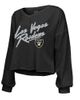 Majestic Threads Women's Majestic Threads Maxx Crosby Black Las Vegas Raiders Off-Shoulder Script Player Name & Number Cropped Long Sleeve V-Neck T-Shirt at - 5