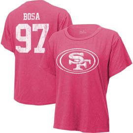 Majestic Threads Women's Majestic Threads Nick Bosa Pink San Francisco 49ers Name & Number T-Shirt 