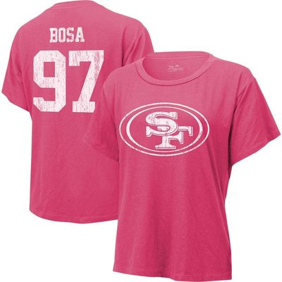 Majestic Threads Women's Majestic Threads Nick Bosa Pink San Francisco 49ers Name & Number T-Shirt 