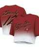 Majestic Threads Women's Majestic Threads Tom Brady Red/White Tampa Bay Buccaneers Drip-Dye Player Name & Number Tri-Blend Crop T-Shirt  - 1