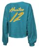Majestic Threads Women's Majestic Threads Travis Hunter Teal Jacksonville Jaguars 2025 NFL Draft First Round Pick Off-Shoulder Script Name & Number V-Neck T-Shirt at - 3
