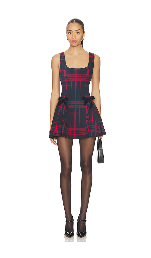 open lace back dress Women's Flossie Mini Dress in Red Gingham, M Gingham main image 1
