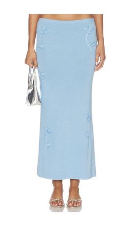 MAJORELLE MAJORELLE Kaidyn Flower Embroidered Midi Skirt
