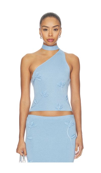 MAJORELLE MAJORELLE Kaidyn One Shoulder Flower Embroidered Top
