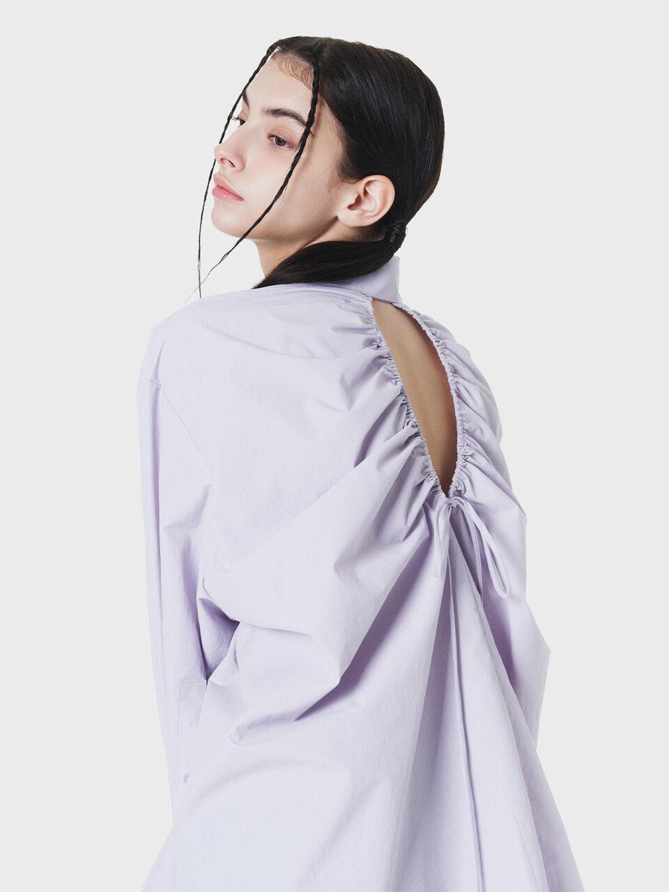 MAKE A TOAST BACK-POINT SHIRRING SHIRT LILAC MBCSTO014LC