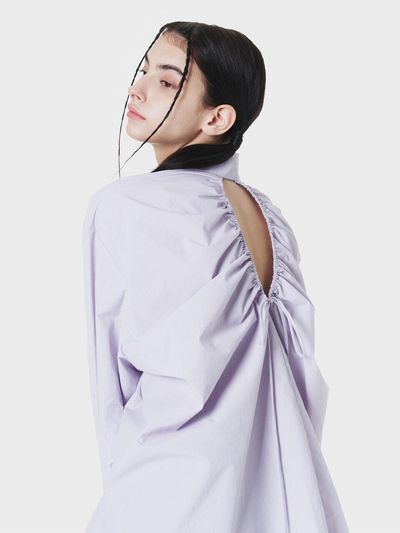 MAKE A TOAST BACK-POINT SHIRRING SHIRT LILAC MBCSTO014LC