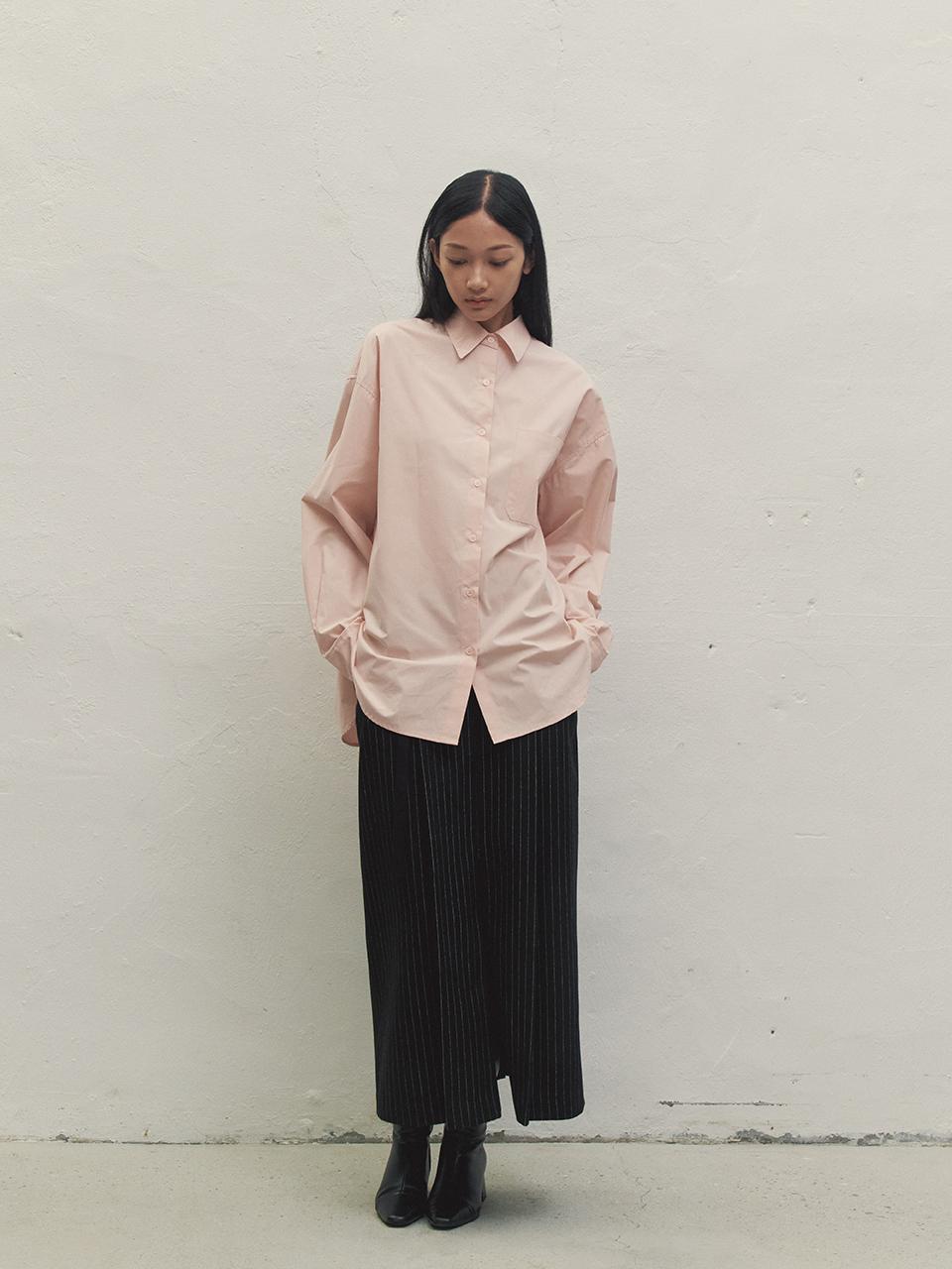 MAKE A TOAST BASIC OVERSIZED FIT LOGO SHIRT PINK MBDFTO008PK