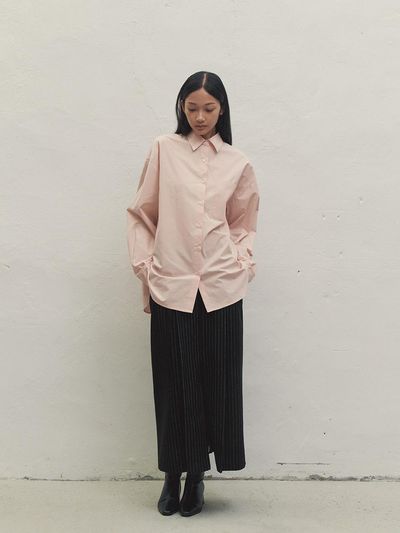 MAKE A TOAST BASIC OVERSIZED FIT LOGO SHIRT PINK MBDFTO008PK
