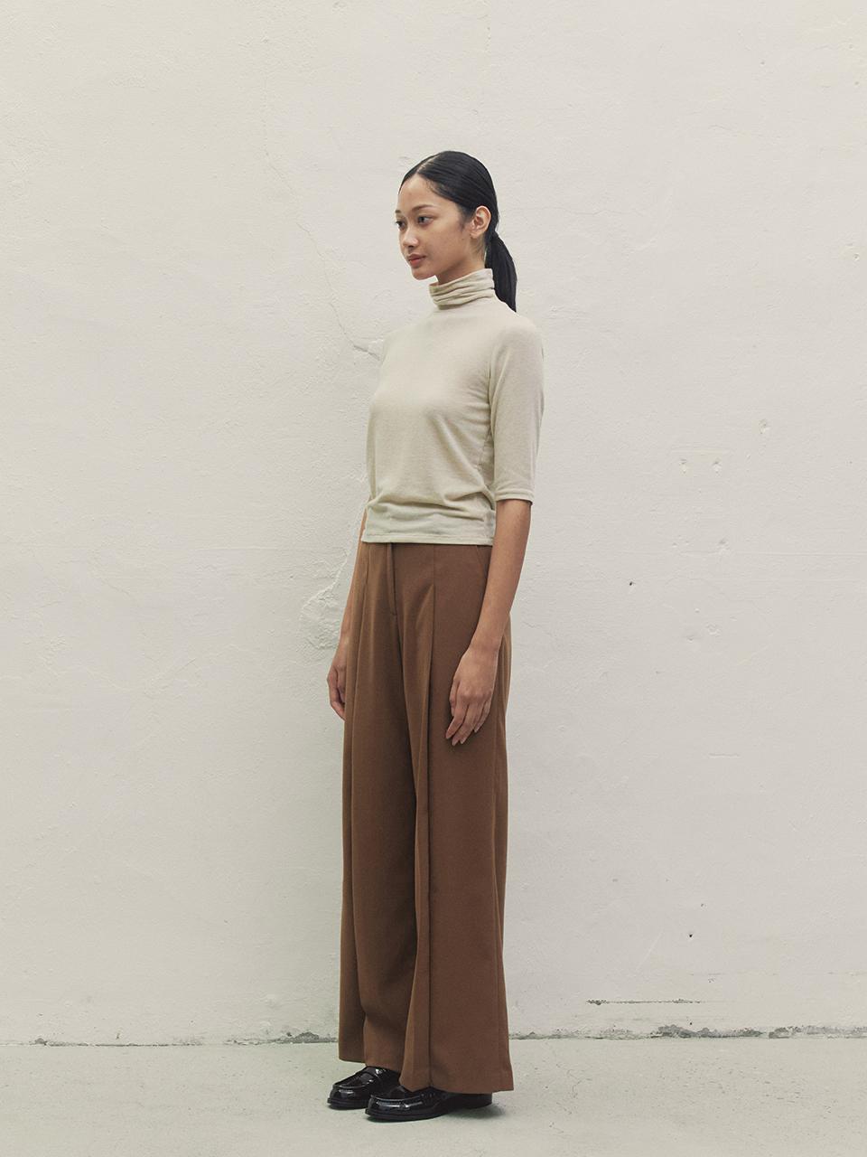 MAKE A TOAST BASIC WIDE PANTS DARK BEIGE MBBFPA01917