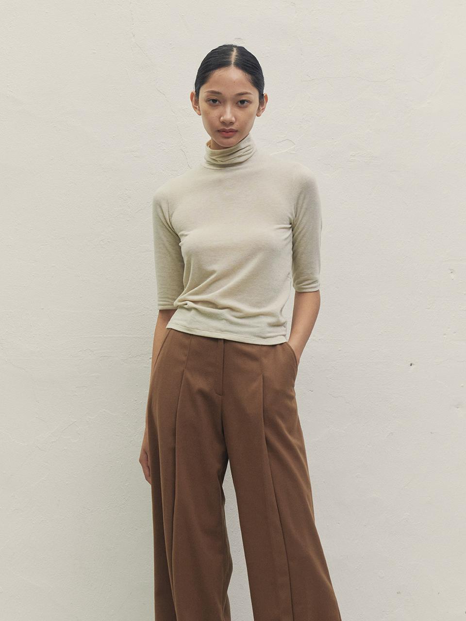 MAKE A TOAST HALF POLAR T-SHIRT BEIGE MBDFTO007BE