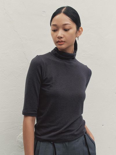 MAKE A TOAST HALF POLAR T-SHIRT DARK GRAY MBDFTO007DG