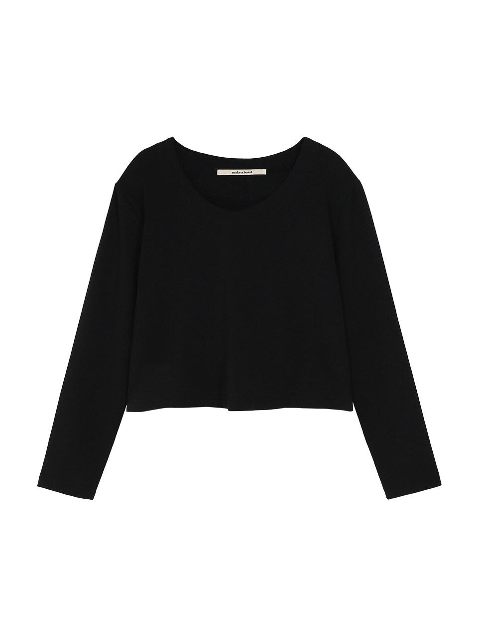 MAKE A TOAST LOGO ROUND CROPPED T-SHIRT - BLACK