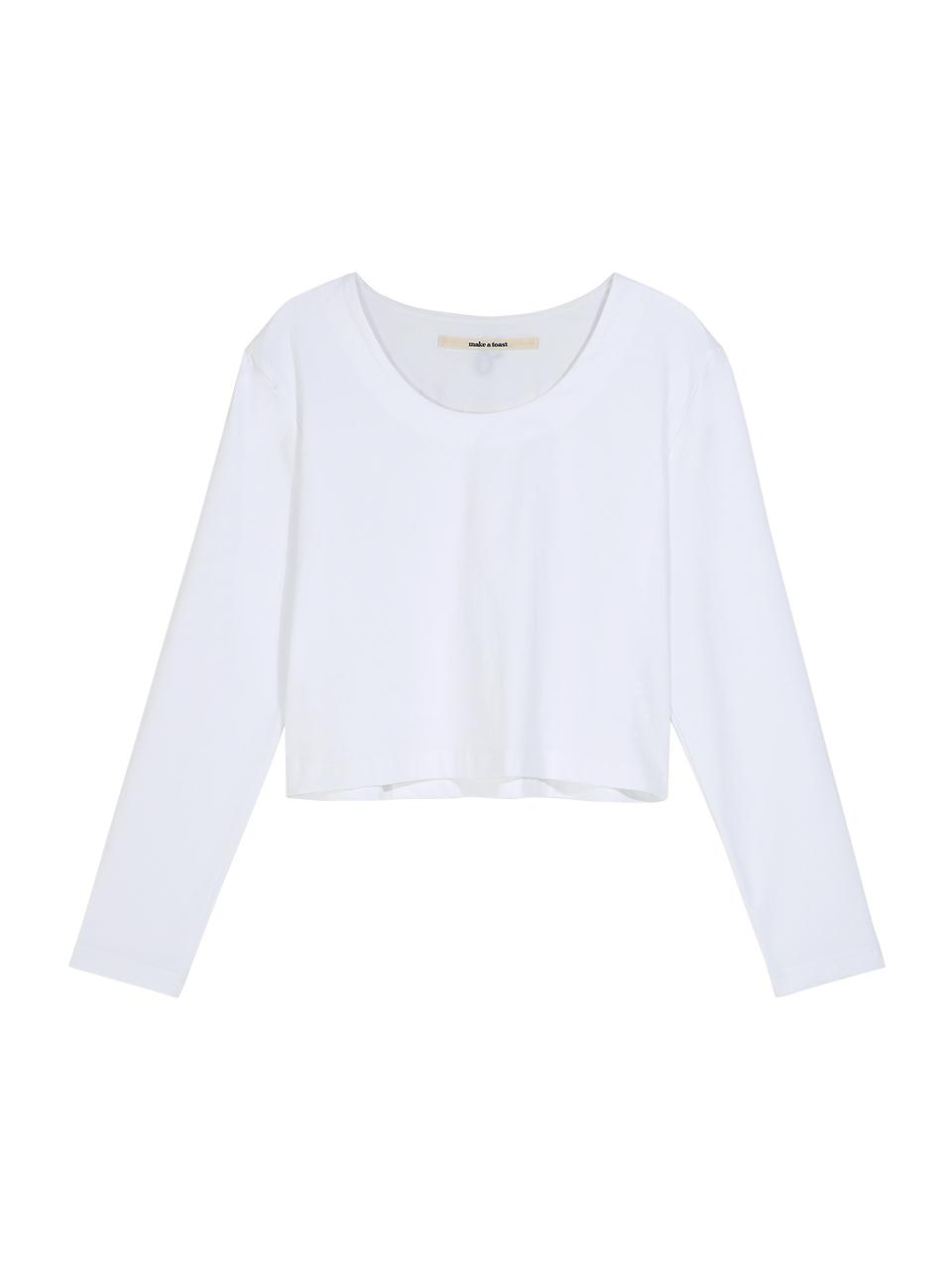 MAKE A TOAST LOGO ROUND CROPPED T-SHIRT - WHITE