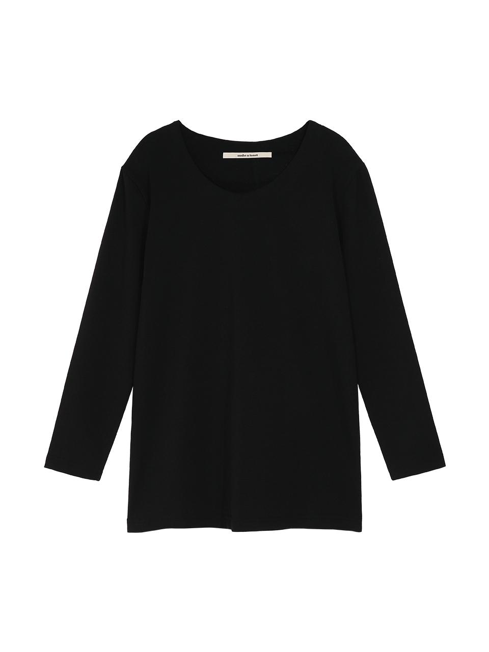 MAKE A TOAST LOGO ROUND LONG T-SHIRT - BLACK