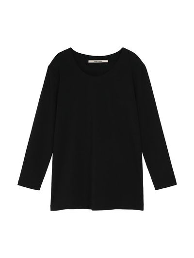 MAKE A TOAST LOGO ROUND LONG T-SHIRT - BLACK