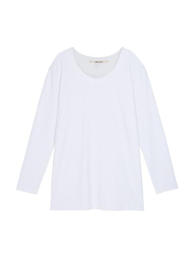 MAKE A TOAST LOGO ROUND LONG T-SHIRT - WHITE